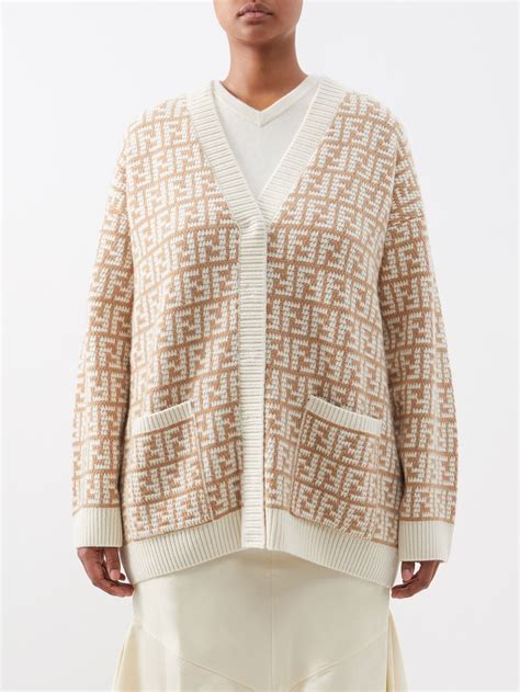 fendi cardigan brown|Fendi cashmere cardigan.